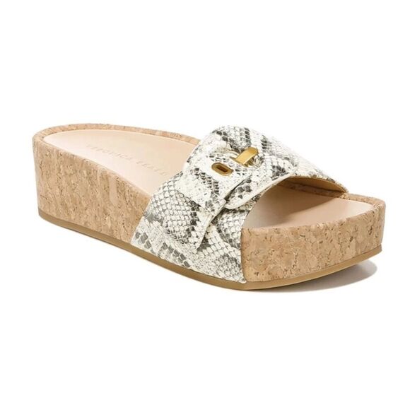 Veronica Beard Dixie Snake Print Buckle Slide Sandals New with Dust Bag - Picture 7 of 7